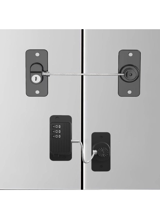 Peachjoy 2pcs Refrigerator Lock with Key and  Fridge Lock with Digital Password, Fridge Locks,Lock for Fridge Freezer, Cabinets and Drawers, Closets, Windows, Refrigerator Lock with 2 Keys - Image 1